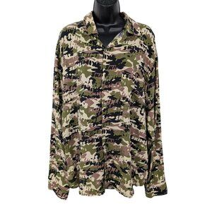 Skims Camo Oversized Button Up Shirt Women Size M Streetwear Gorpcore Military